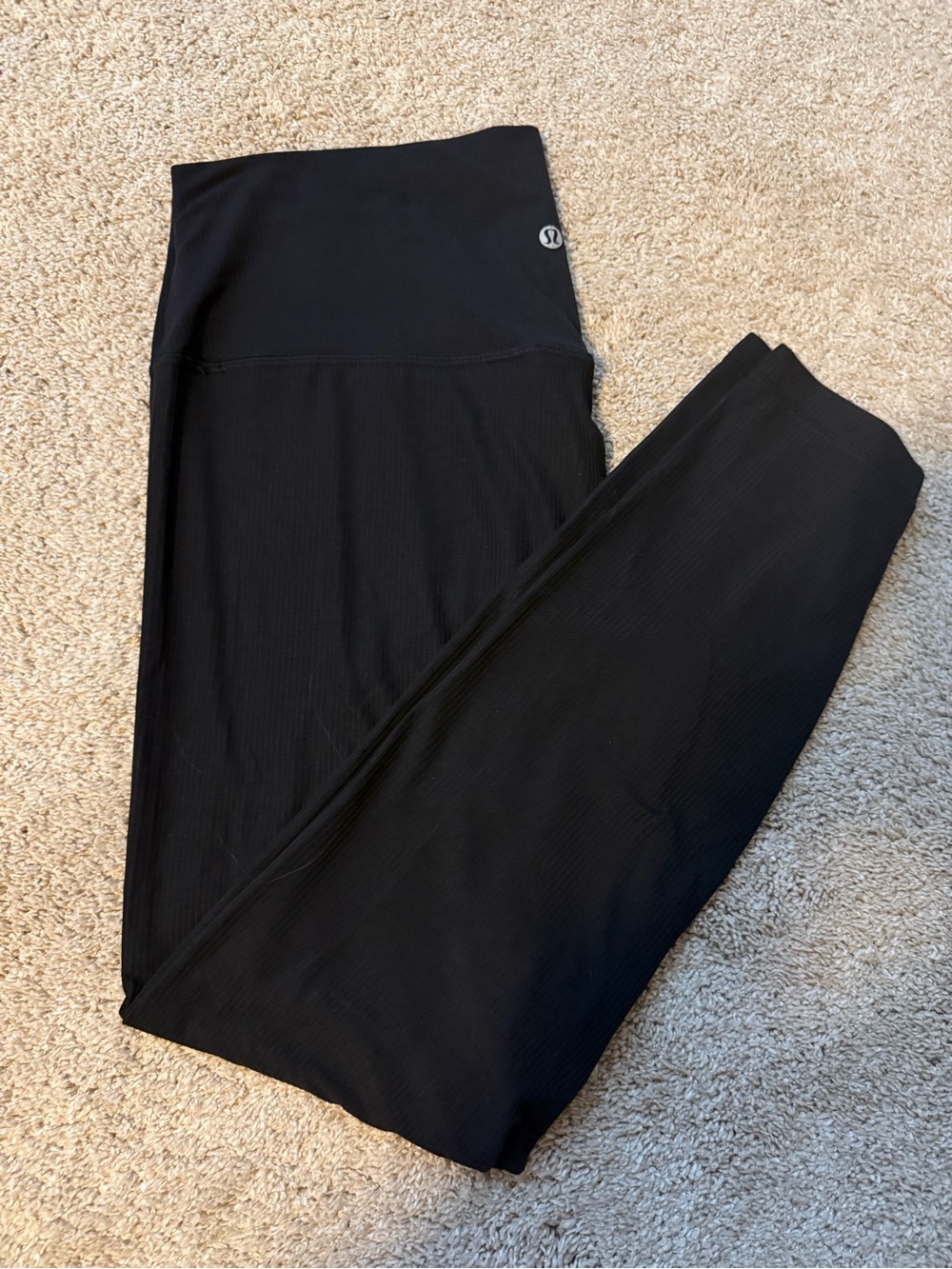 lululemon Women’s Black High-Waist Ribbed Leggings
